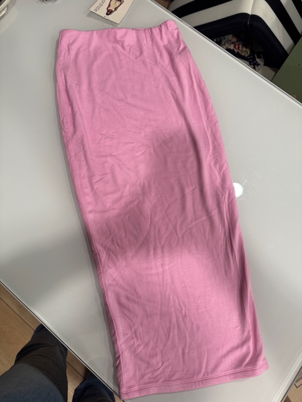 naked wardrobe Pink Midi Pencil Skirt